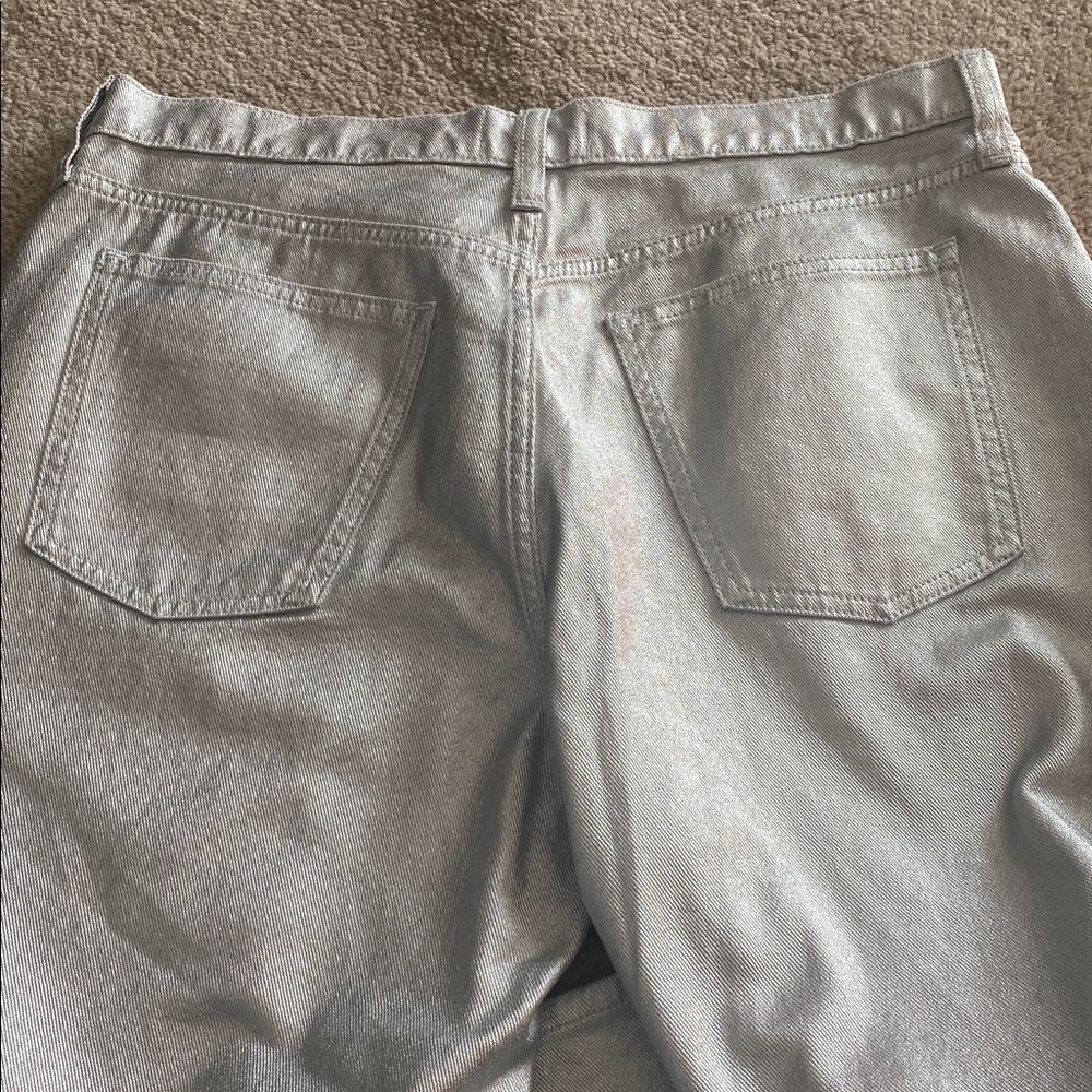 Universal thread size 8 silver metallic 90’s baggy jeans.pants - Picture 6 of 7